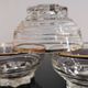 Set of 6 champagne glasses with gold edging and vintage star feet