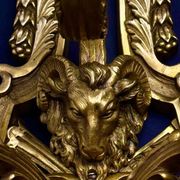 A pair of important gilt bronze wall sconces, Louis XVI style, 19th century.