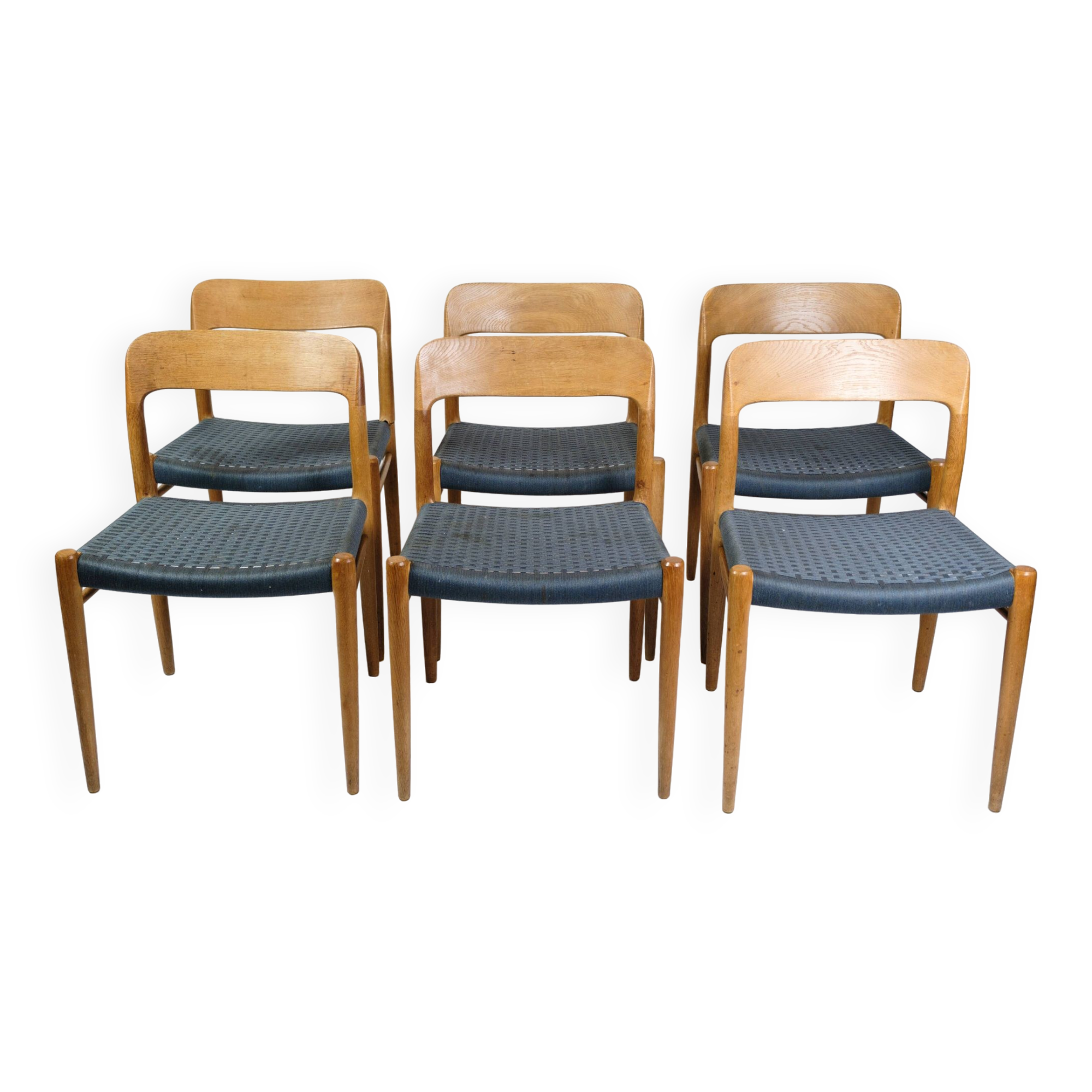 Set Of 6 Dining Room Chairs Model 75 By Niels O. Møller