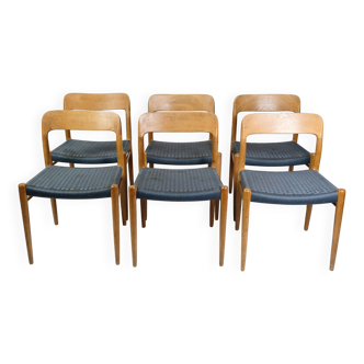 Set Of 6 Dining Room Chairs Model 75 By Niels O. Møller