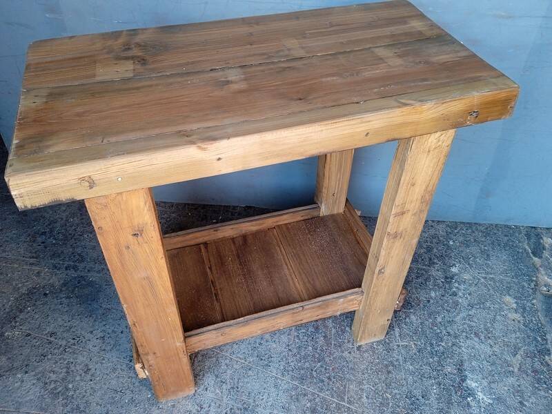 90cm old solid wood workbench