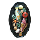 Plat vintage en barbotine décor poissons en relief