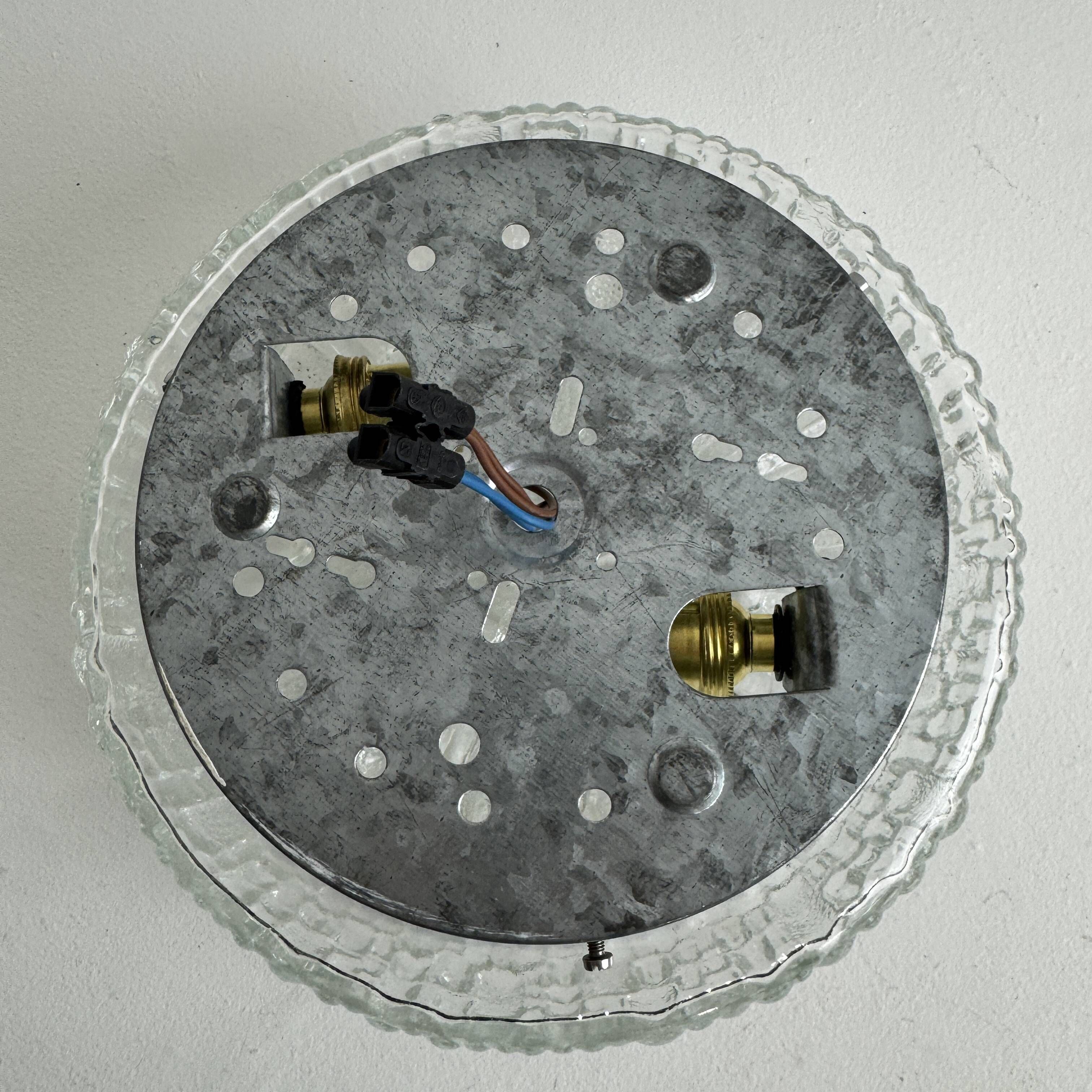 Ancienne applique ou plafonnier en verre texturé vintage
