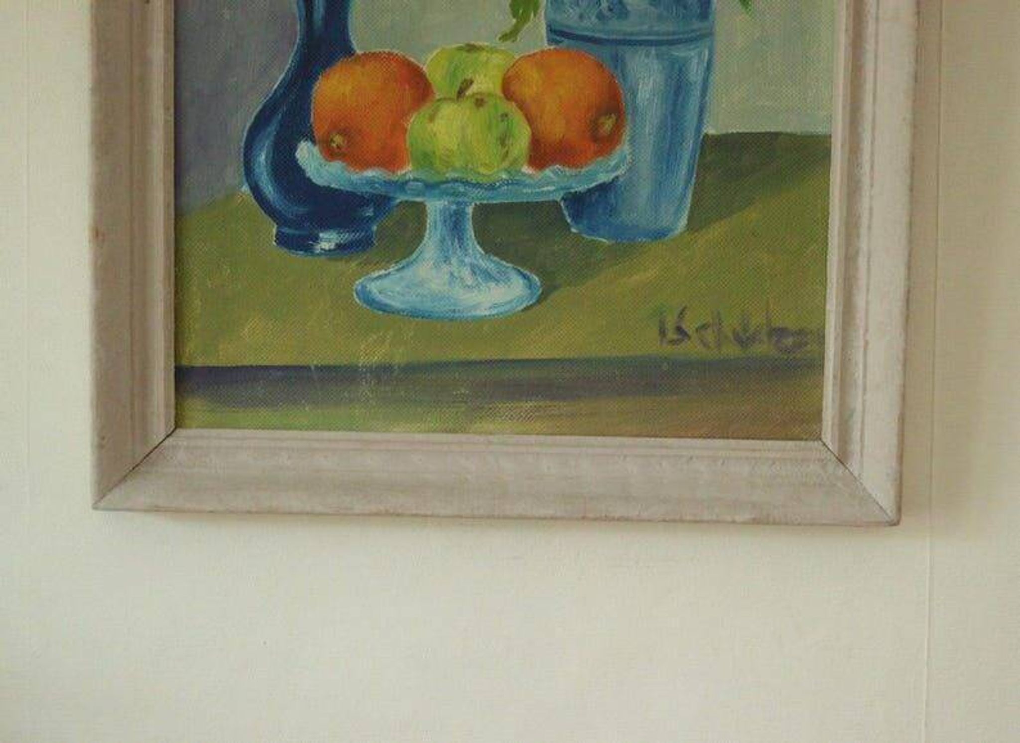 Original Vintage Oil on Panel – “Still Life: Fruit and Yellow Flower”