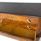 Commode italienne Art déco en ronce de noyer, années 1920