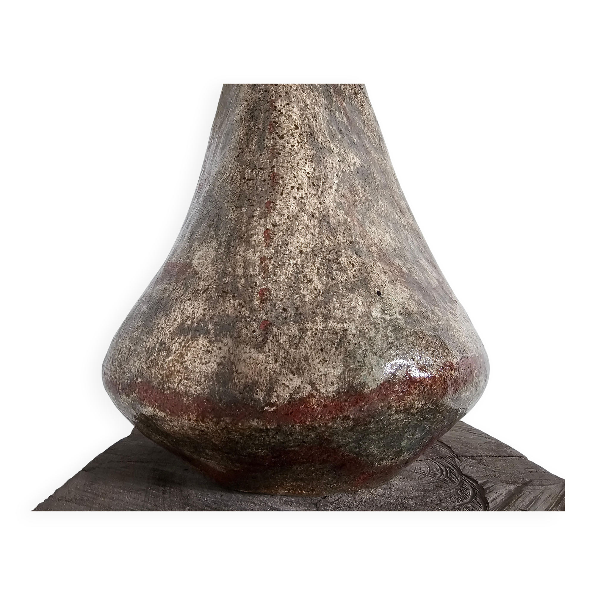 Hand-painted ceramic table lamp in Japanese style, 1970.