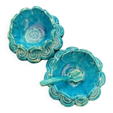 Salière poivrière en céramique bleue
