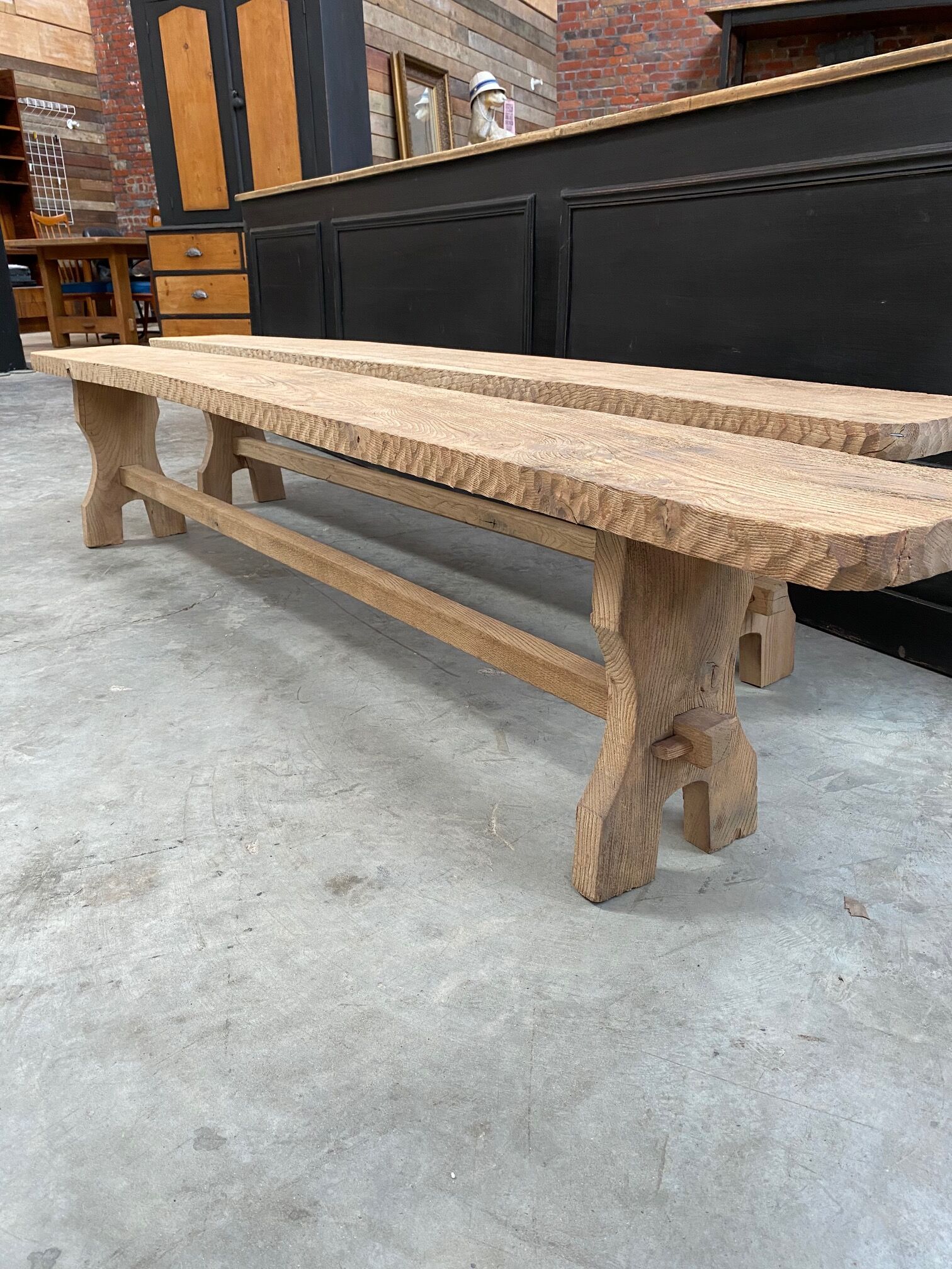Pair of elm benches
