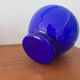 Vintage cobalt blue opaline vase – Intense blue round glass vase