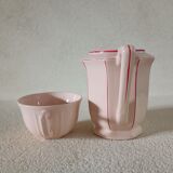 Pot à lait et tasse terre de fer Art déco