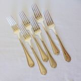 6 silver-plated forks hallmarked by the Liberty goldsmith, shell model 2106253