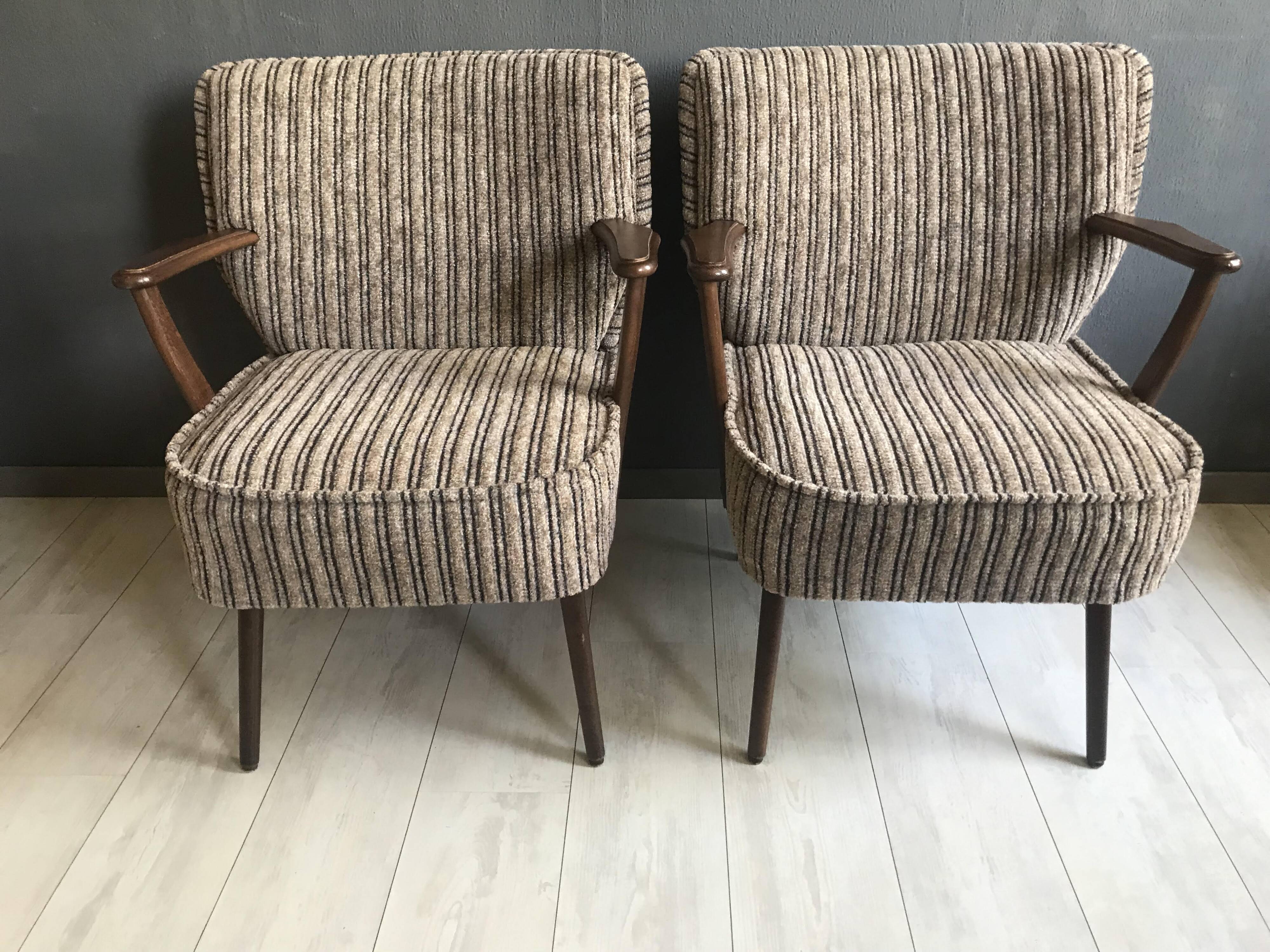 Set of 2 Vintage Cocktail Club Chairs, 1950s