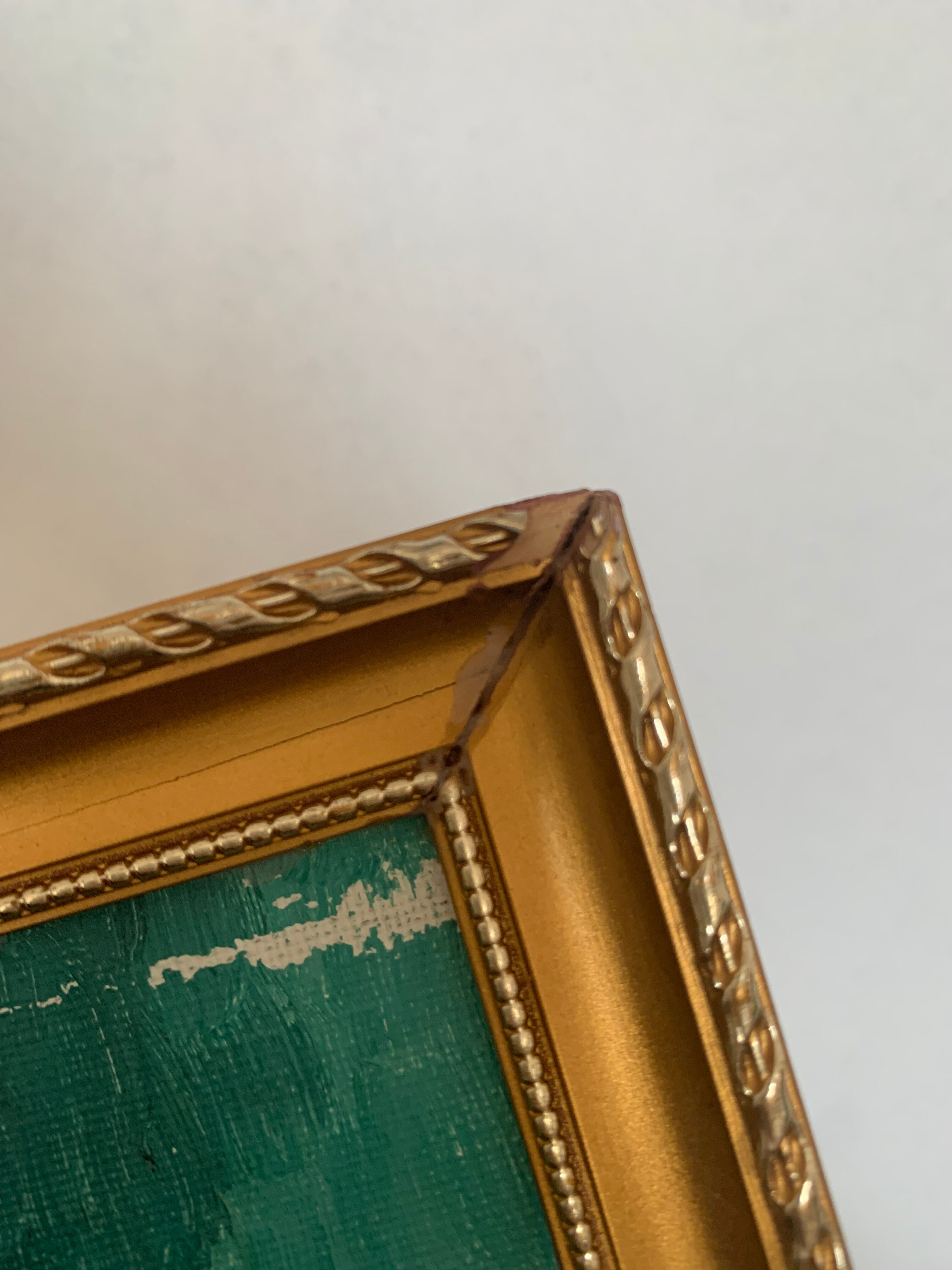 Painting painting with gilded frame, handmade, unique piece