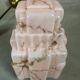 Art deco skyscraper – marbled pink opaline and brass