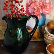 Vintage Empoli blown glass jug