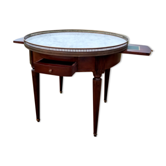 Table basse bouillotte ancienne style louis xvi plateau marbre