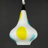 Mid-Century Multicoloured Opaline Glass Pendant Lamp by Stilnovo, Italy, 1950s