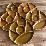 Lot Gien fondue plates