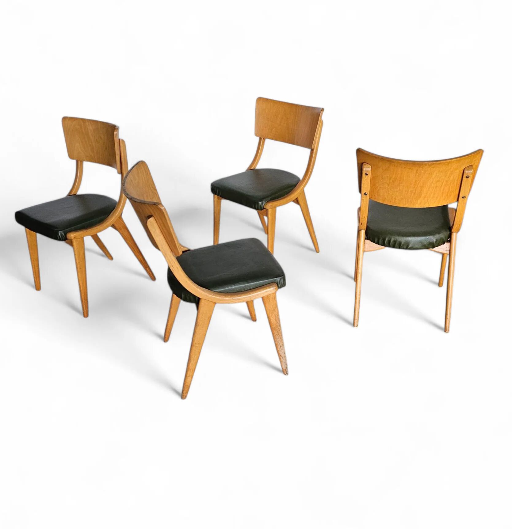 4 x Wooden Dining Benchairs 136 / Chairs by Stol Kamnik / 1960s / Slovenia