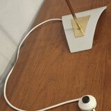 Mid century modern brass and perforated metal arc floor lamp, 1960s