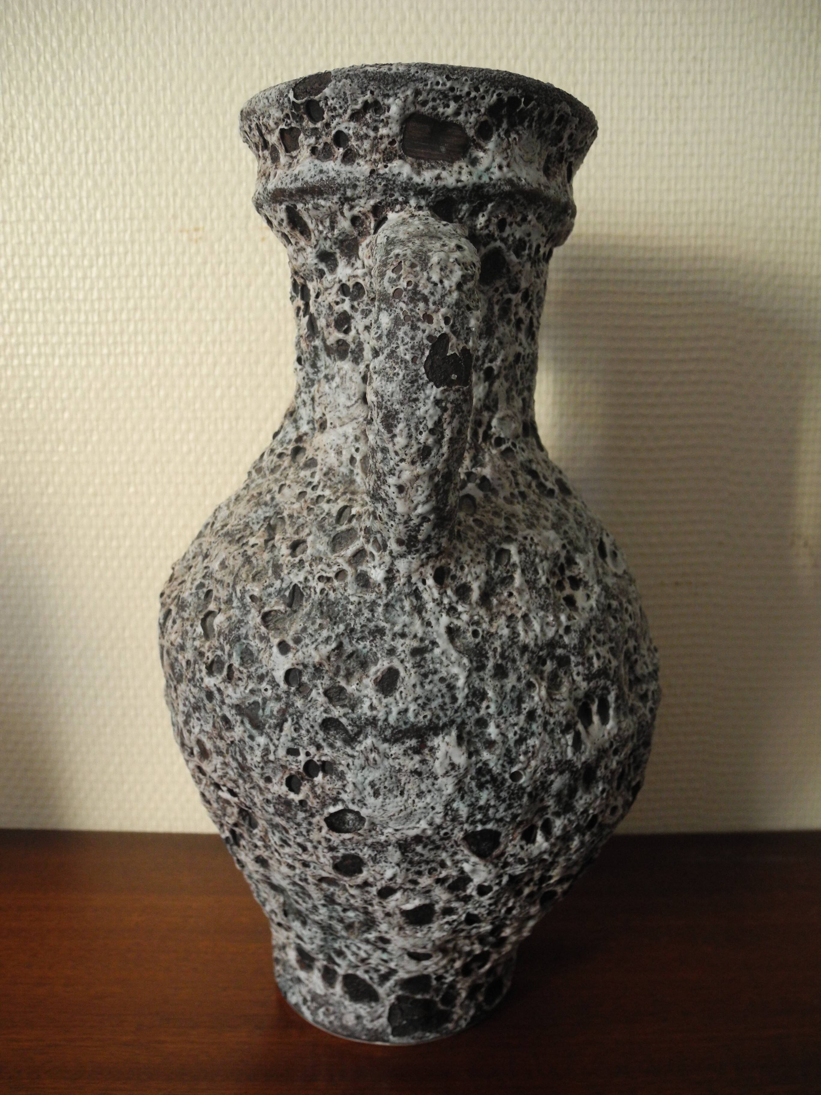 old ceramic vase Monnetier retro decor fat lava vintage design vase 60s