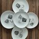 Set of 5 Niderviller Black Rose plates