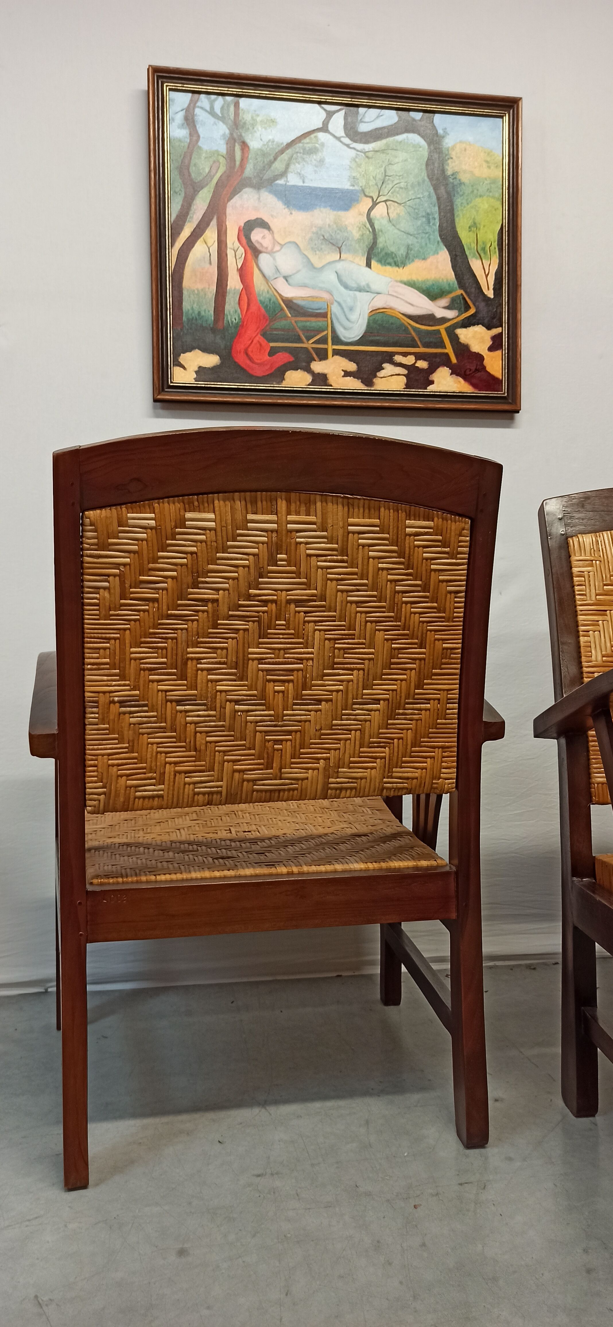 Pair of colonial style armchairs