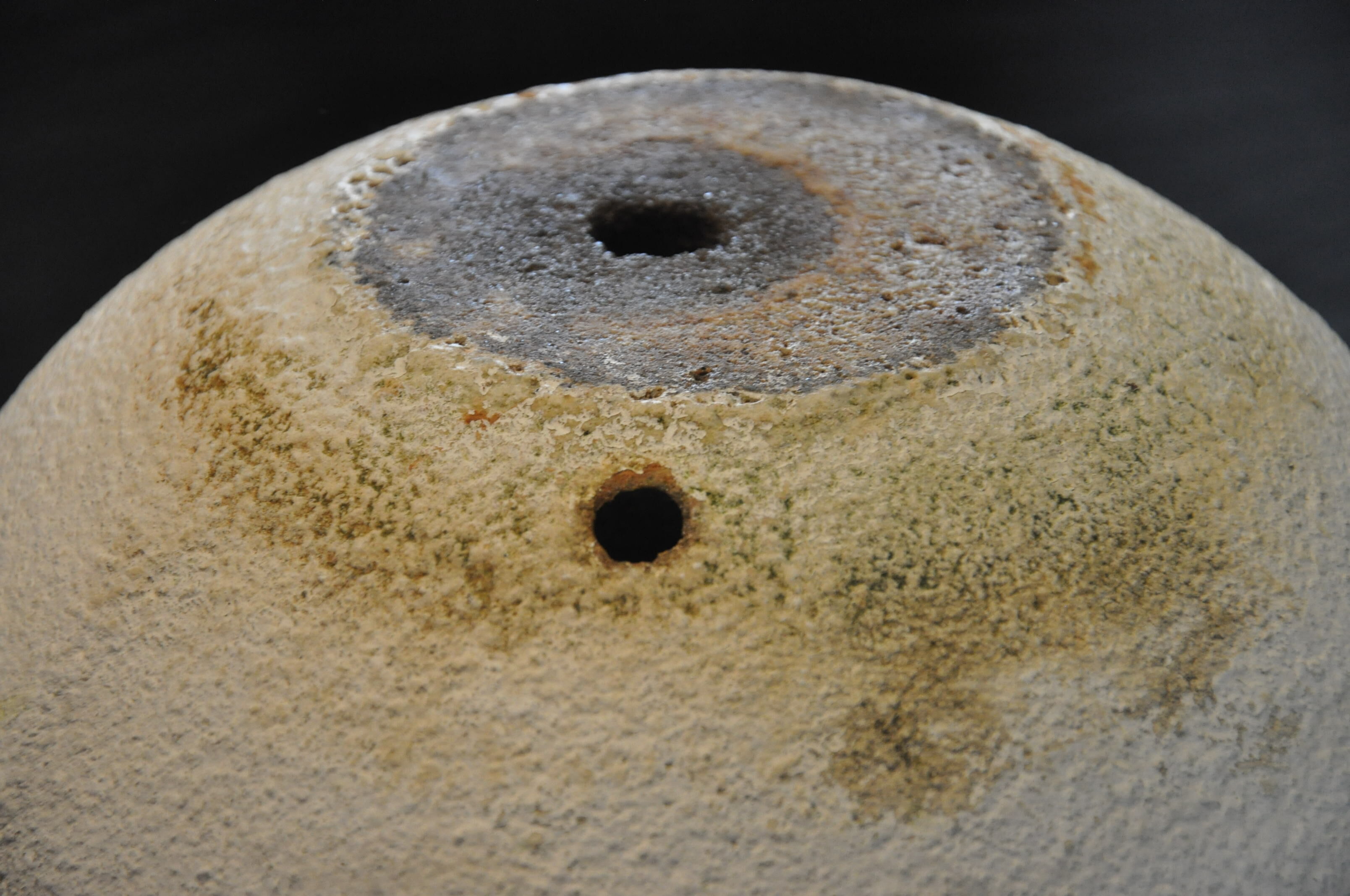 Cement ball planter from the 1960s