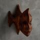 Sculptural carved wooden mask wall panel, France, 1970s