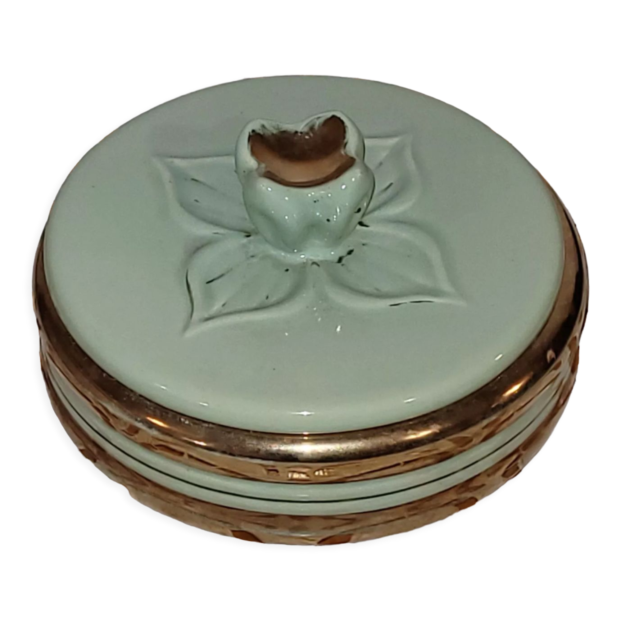 Green ceramic box vintage