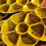 Set of six Gien oyster plates
