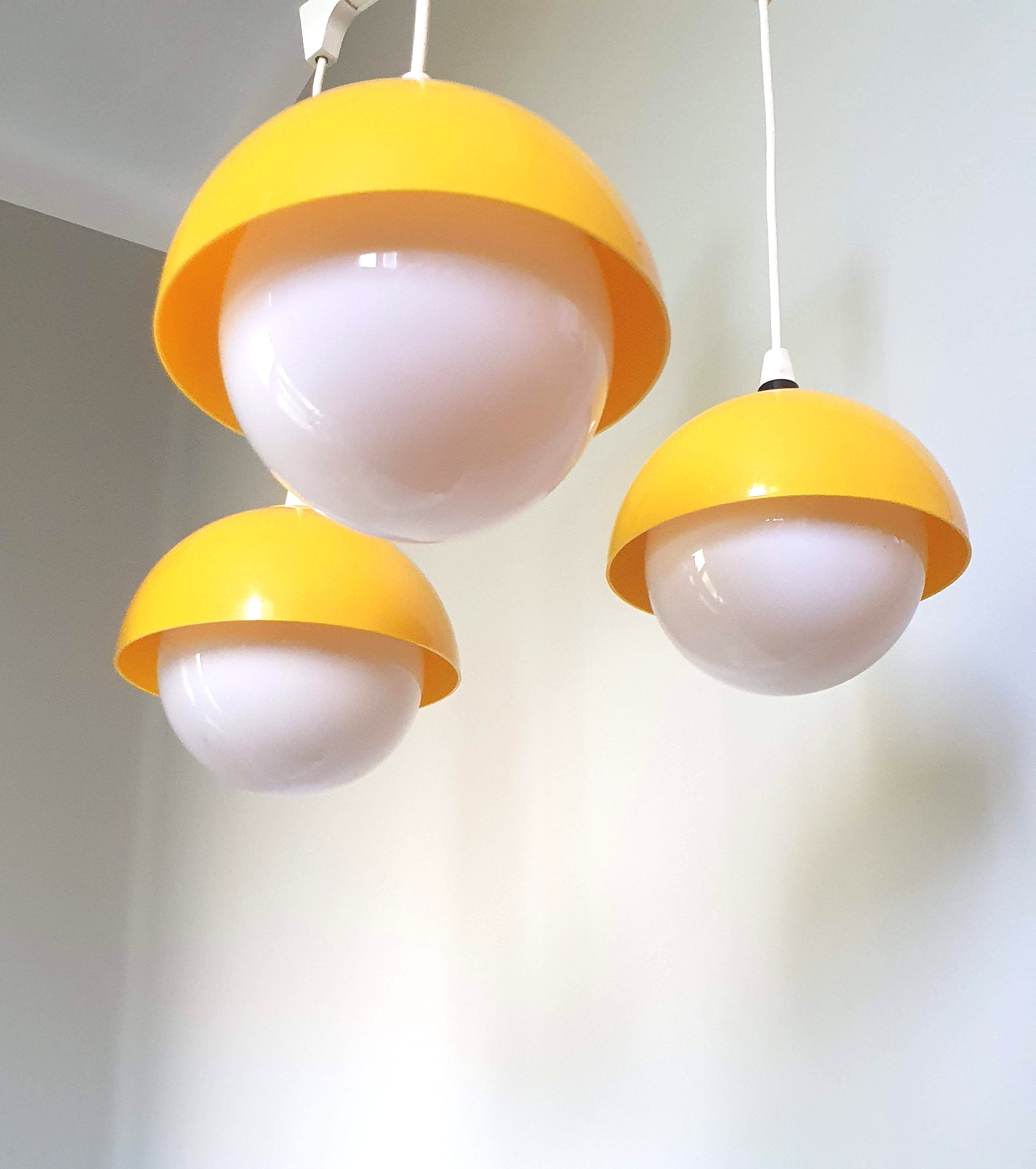 Vintage yellow pendant lamp 1970
