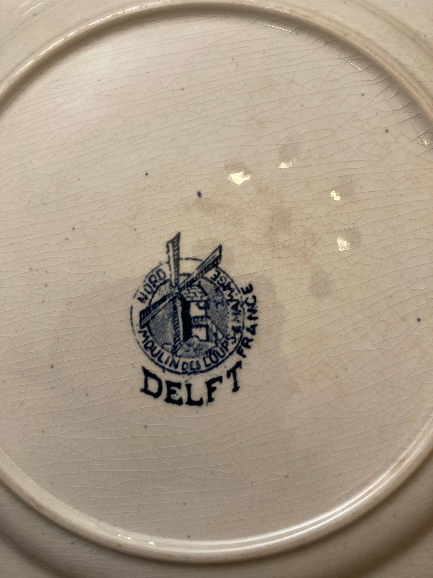 Assiette rare ancienne décor bleu Delft