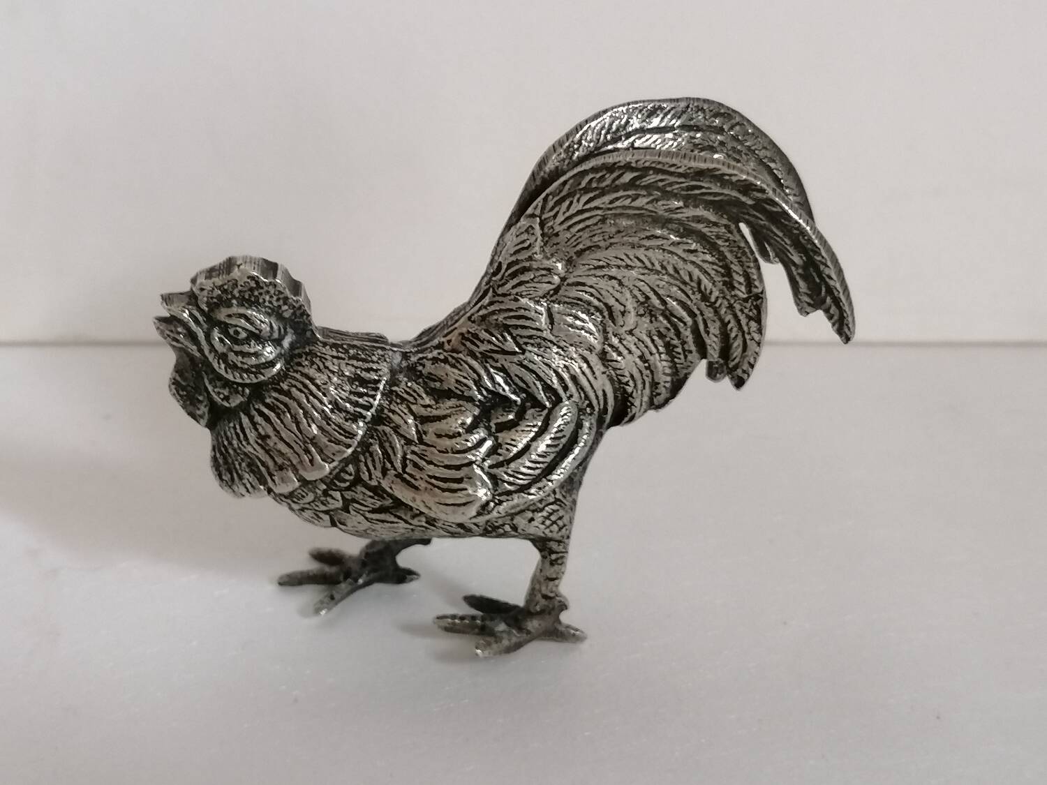 Duo of silver-plated roosters