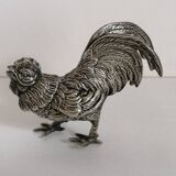 Duo of silver-plated roosters