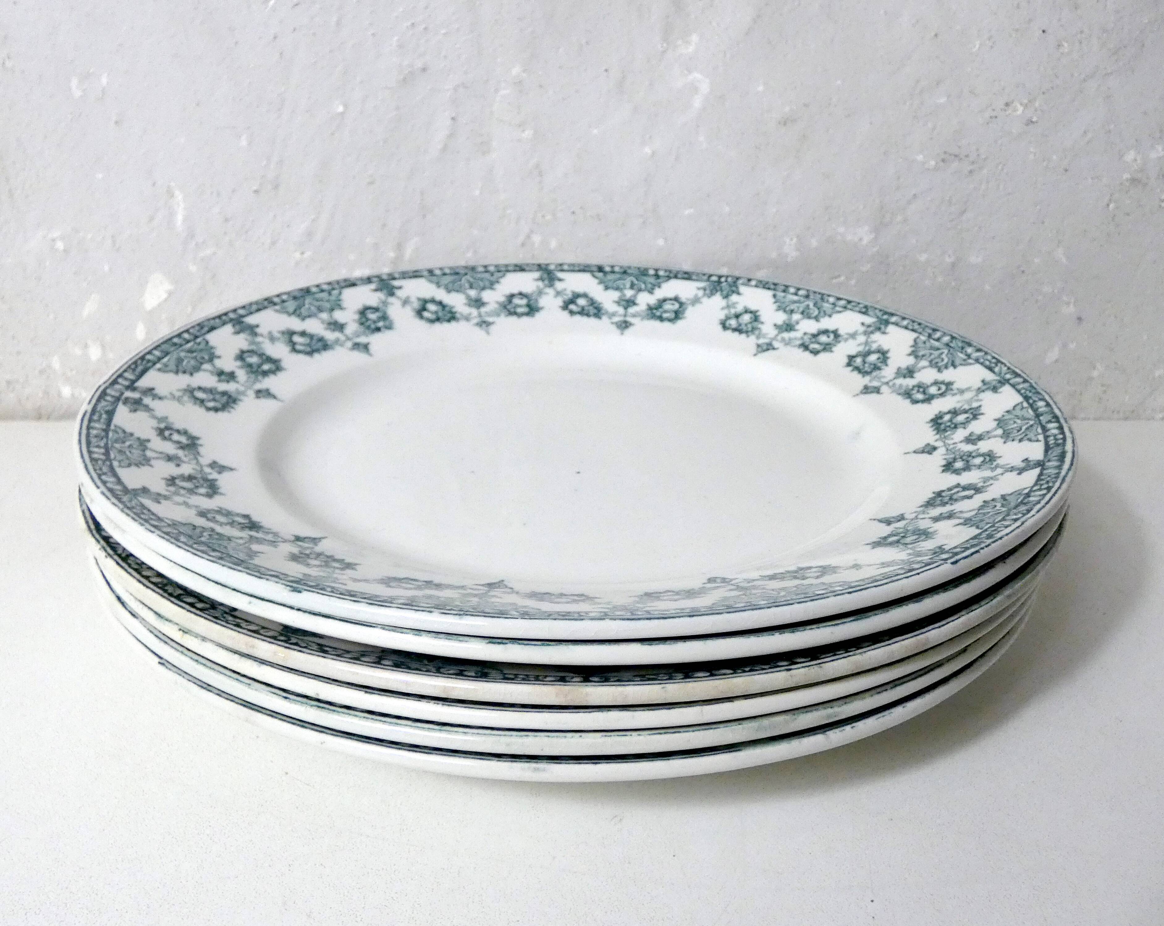 Terre de fer 6 Art Deco flat plates NORMAND model
