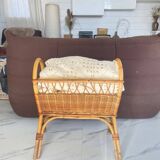 Old rattan magazine rack from the 70s