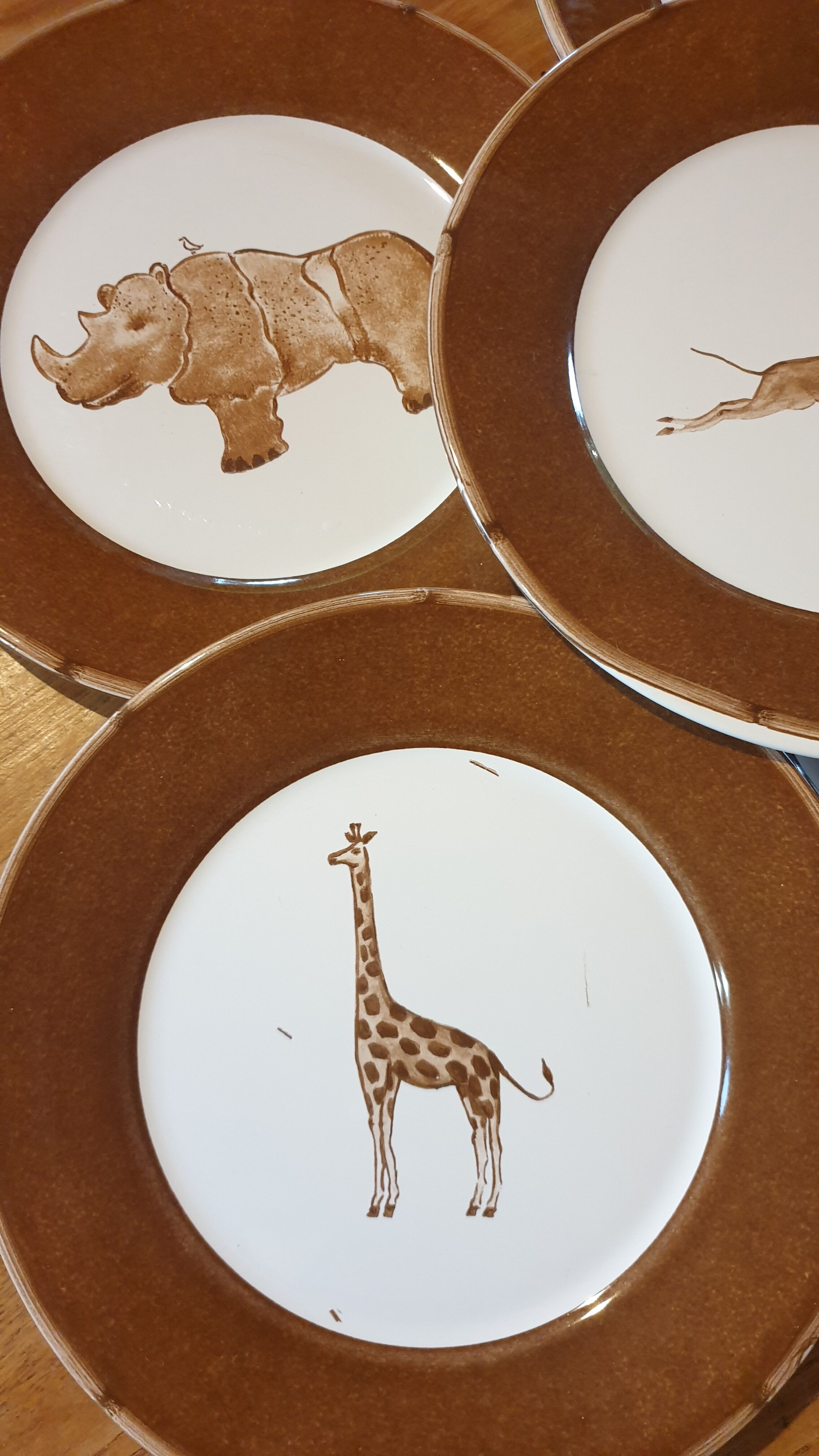 Set 5 assiettes à dessert animaux sauvages d'Afrique