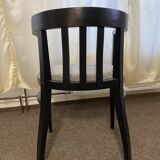 Vintage black matte wooden chair – Bauhaus style, 60s–70s