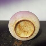 Ancient ceramic vase enamels decor flowers made in italy vintage