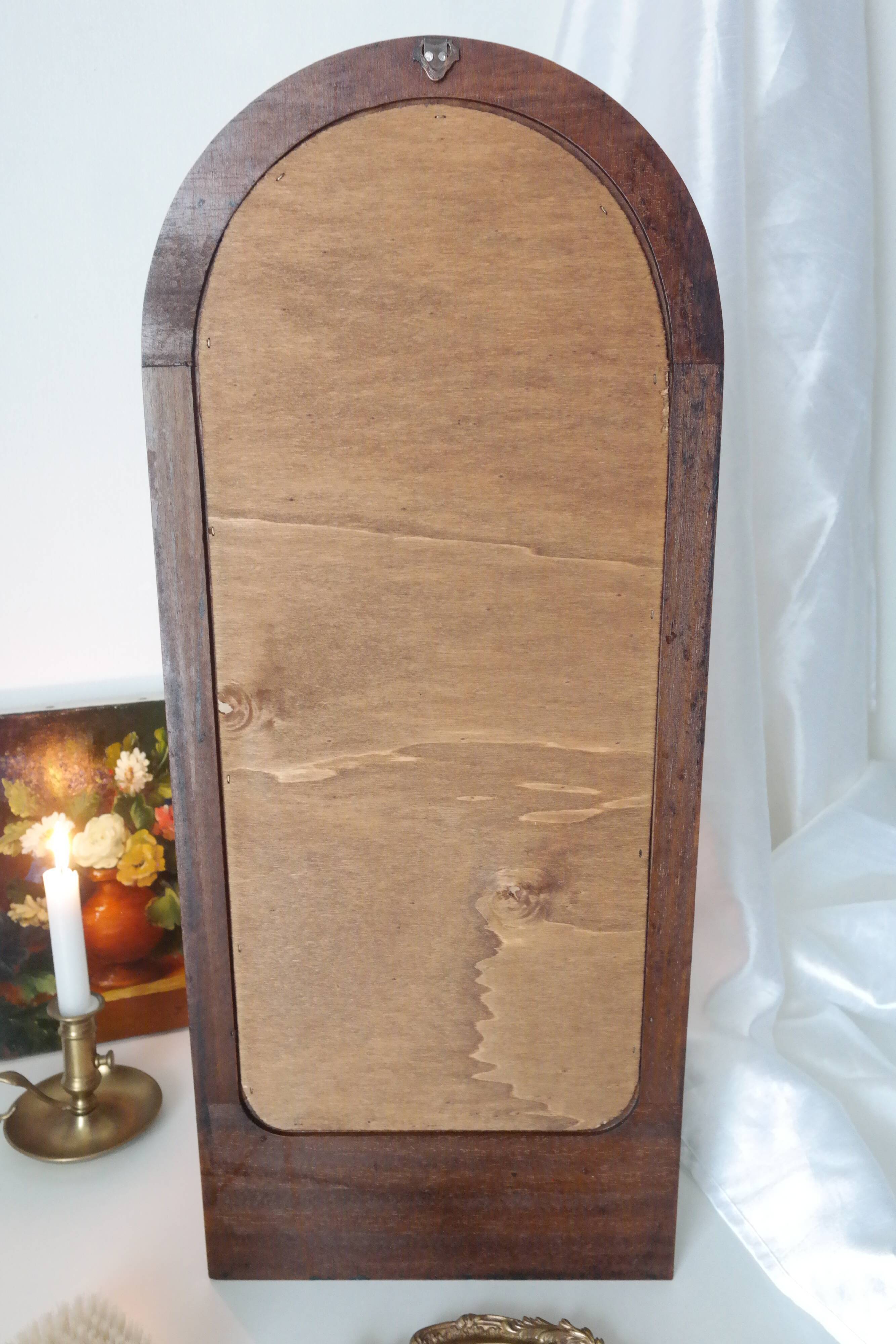 Vintage wooden table dressing table mirror 28x67cm