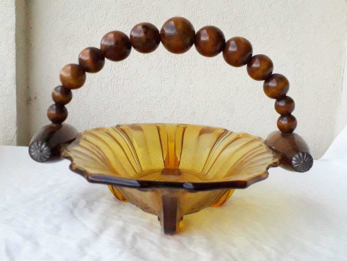 Plat en verre et bois