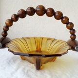 Plat en verre et bois