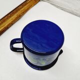 Blue enameled pitcher