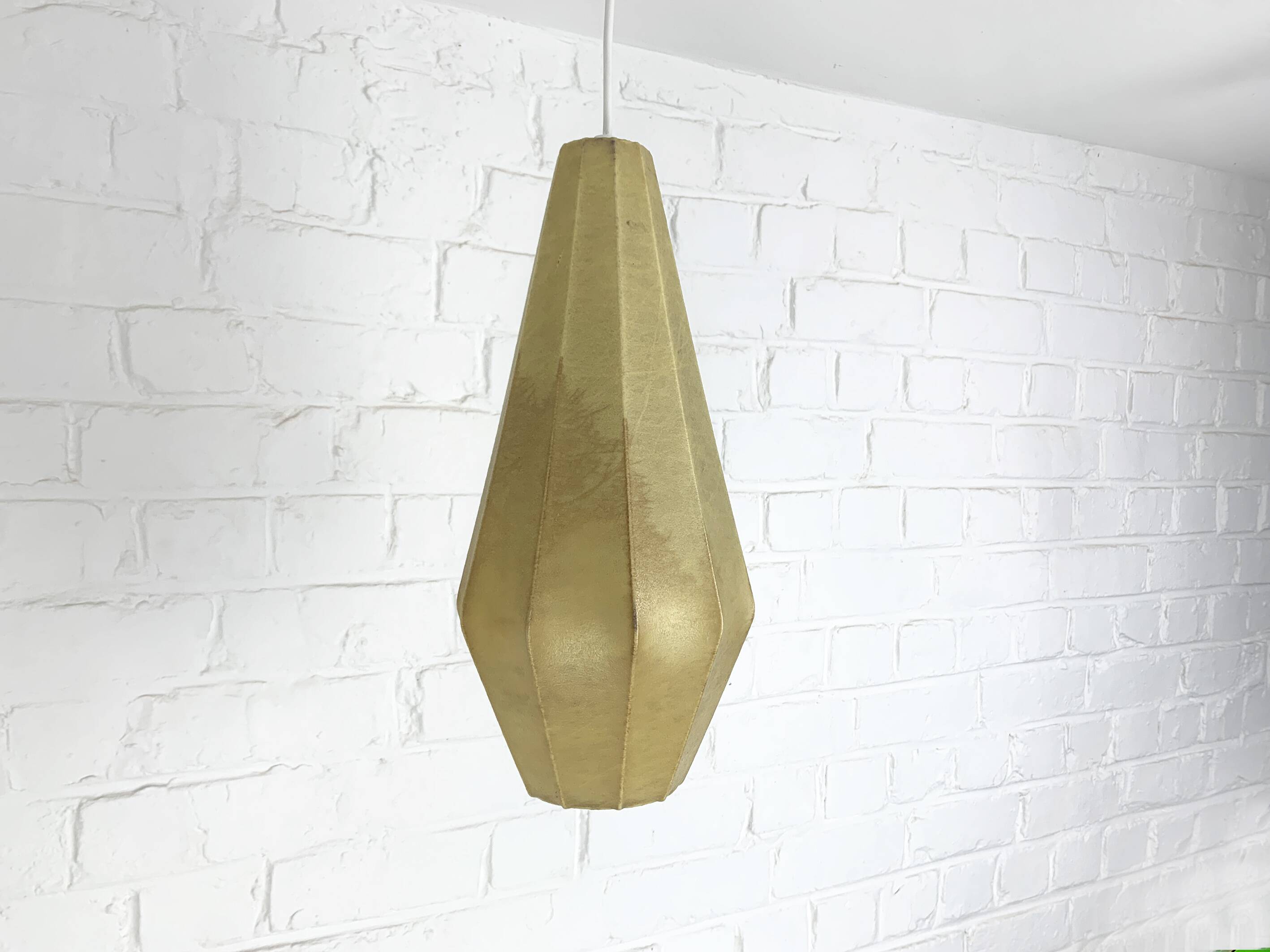 Oblong Cocoon pendant light, Friedel Wauer for Goldkant Leuchten, 1960s