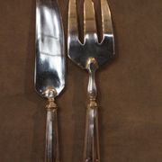 Silver metal fish service design 1930-1950