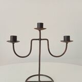 Vintage brutalist wrought iron chandelier