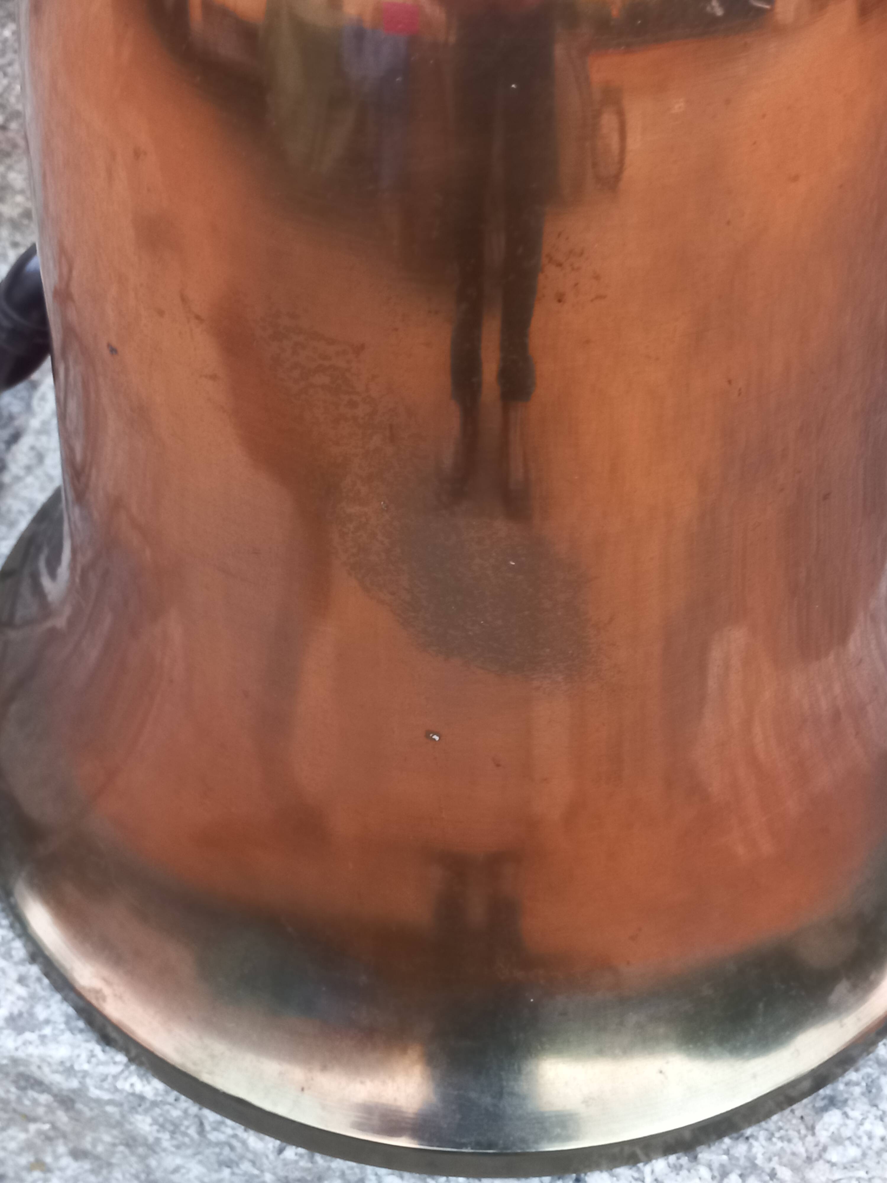 Art Deco tulip lamp in copper metal, 42.5cm from the 1930s.