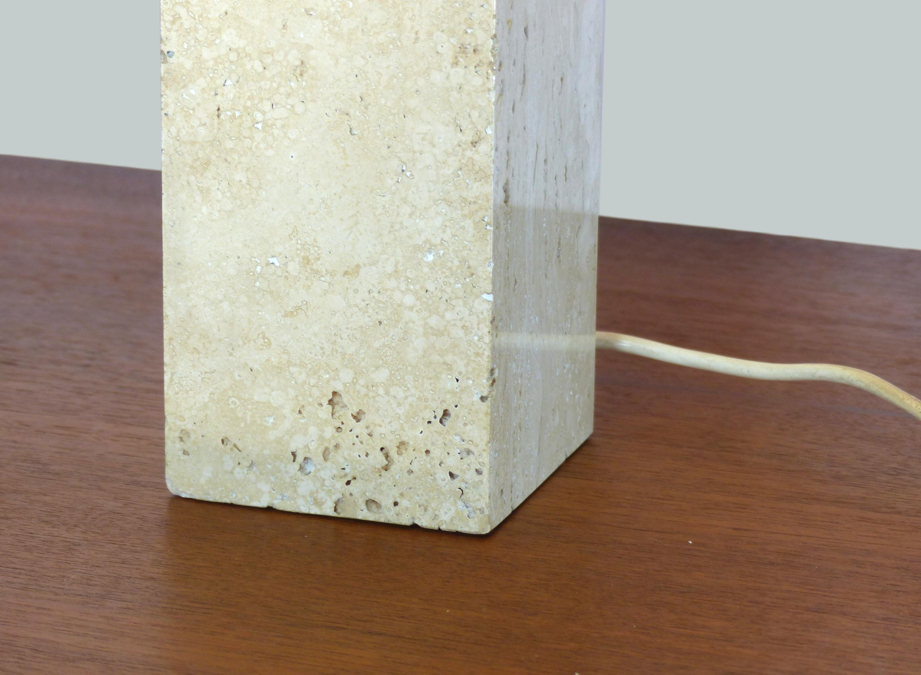 Barbier Philippe lamp in travertine 1970