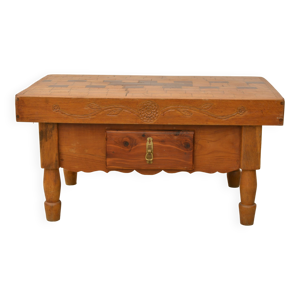 Table basse billot de boucher